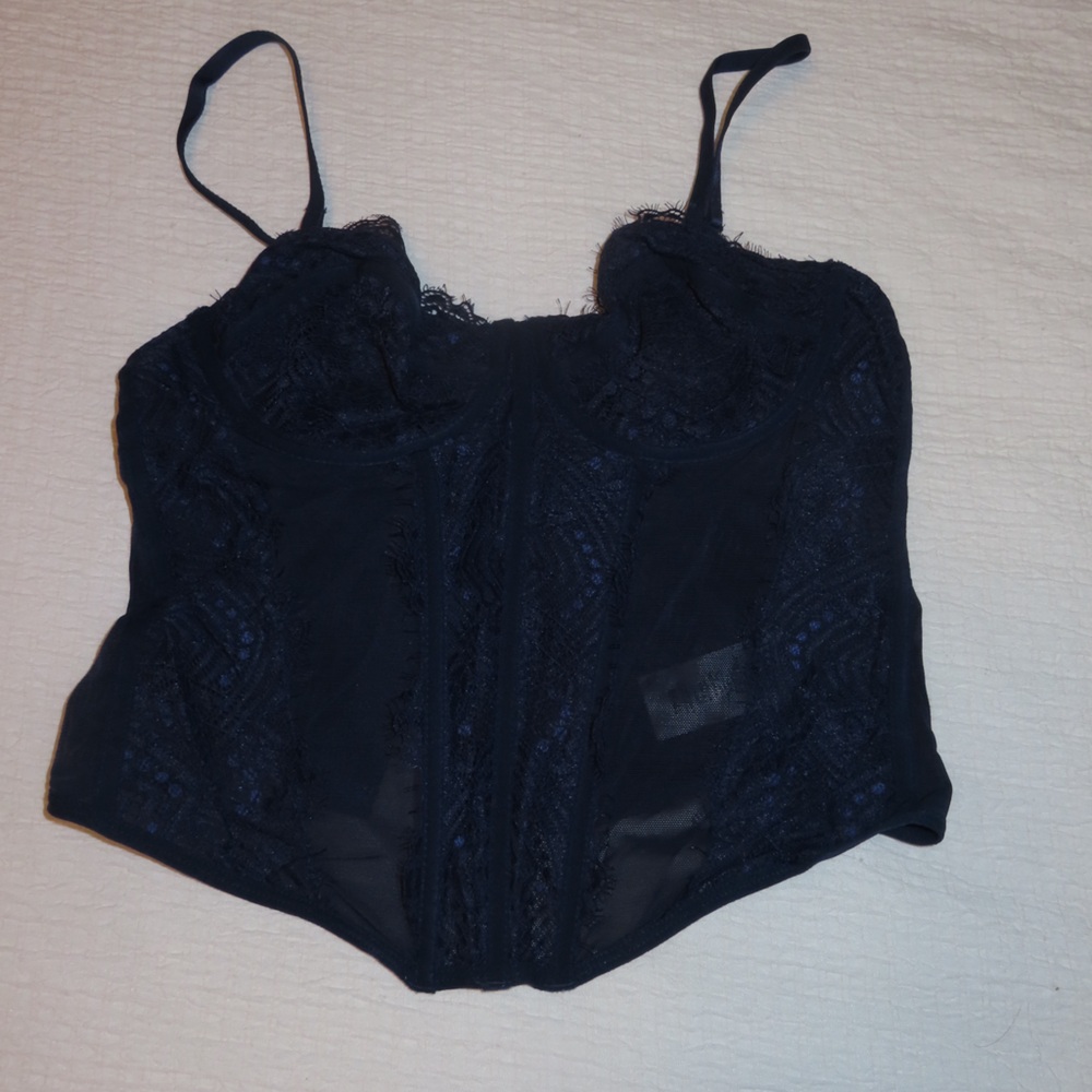 Garage Navy Lace Bralette